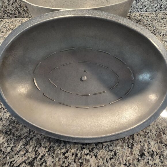 VTG Hammered Club Aluminum Hammercraft Cookware Oval Roaster Dutch Oven 16x10” - Picture 6 of 13